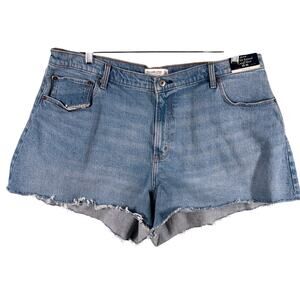 Abercrombie & Fitch Denim Shorts Women 35/20 High Rise Relaxed Cutoff Curve Love